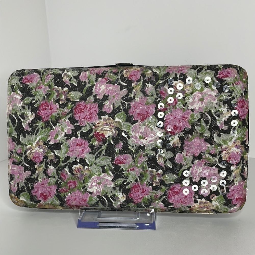 Floral Sequin Clutch EUC